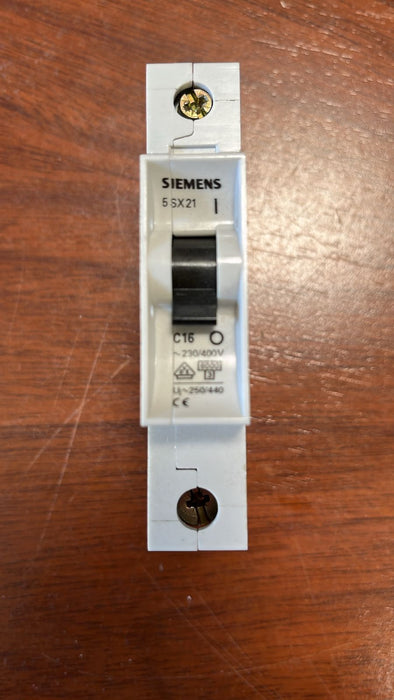Siemens interruptor MCB de un solo polo 5SX21 C16