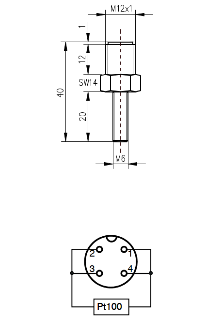 8-435.00007 Sensor Temperatura Pt100 TYPE 412 Bubenzer — LM Hydraulic Store